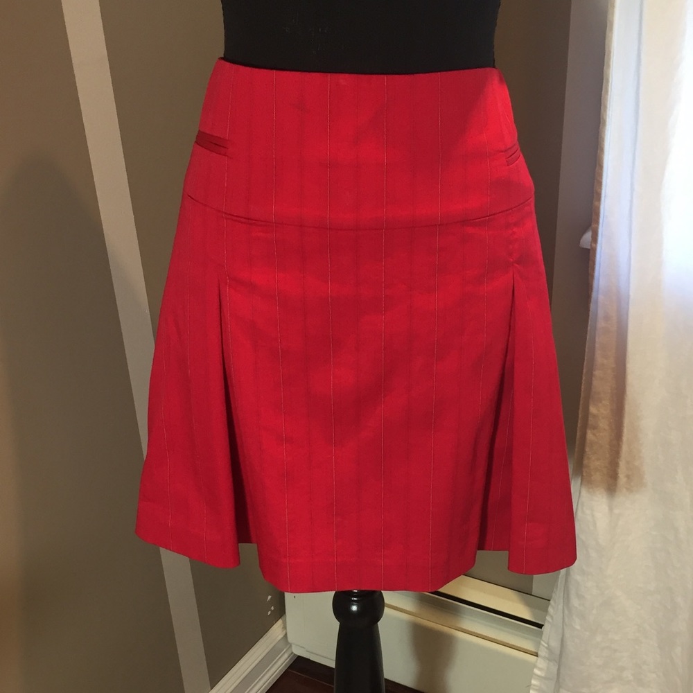 H&M Red Pinstripe Skirt